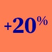 plus 20% pour-cent